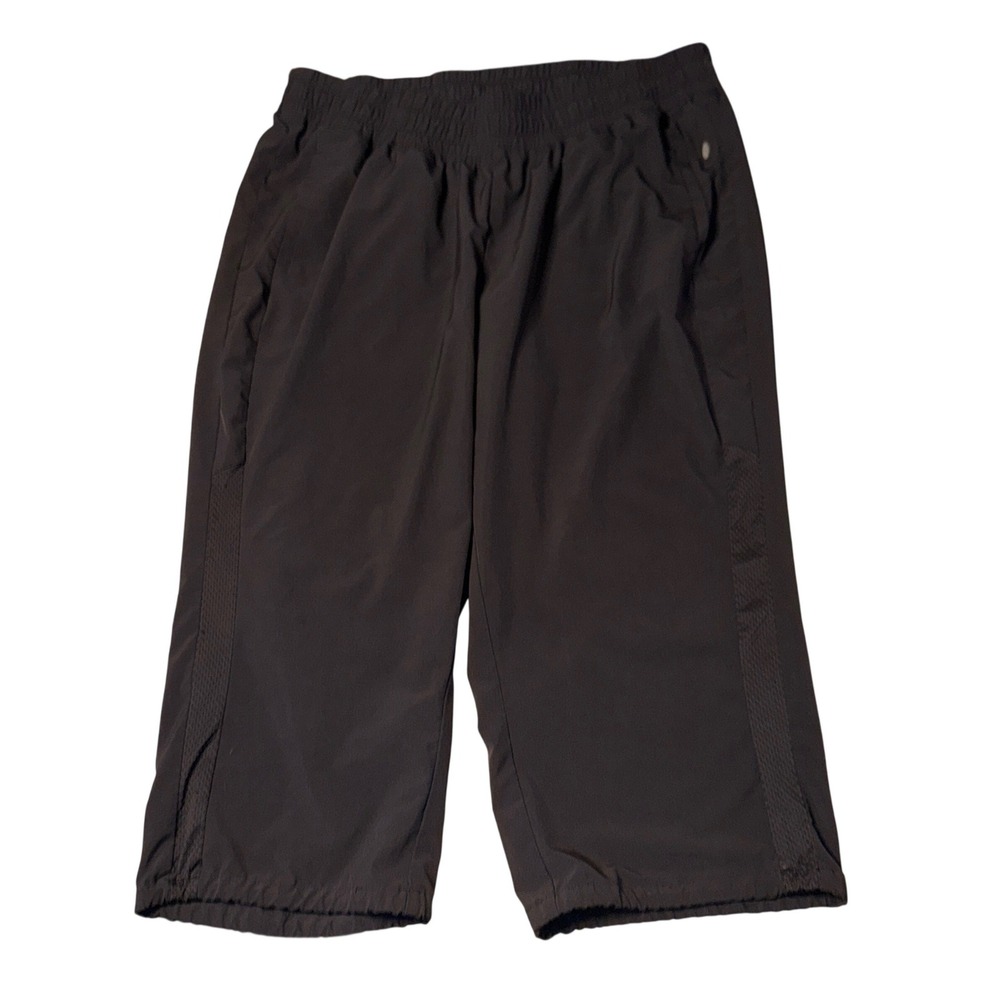 Livi active capris XL Black Mesh Side Panel Wide Leg Elastic Waist Workout